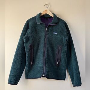 VTG Patagonia Retro-X Cardigan Deep Pile 80's USA Green/Blue, Purple - Medium